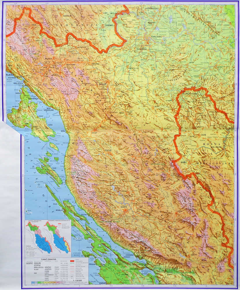 gorska hrvatska karta GORSKA HRVATSKA   Hrvatska školska kartografija gorska hrvatska karta