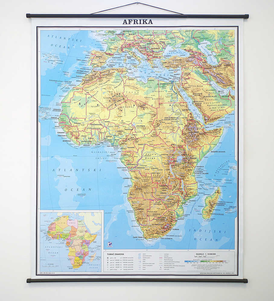 zemljopisna karta afrike AFRIKA   Hrvatska školska kartografija zemljopisna karta afrike
