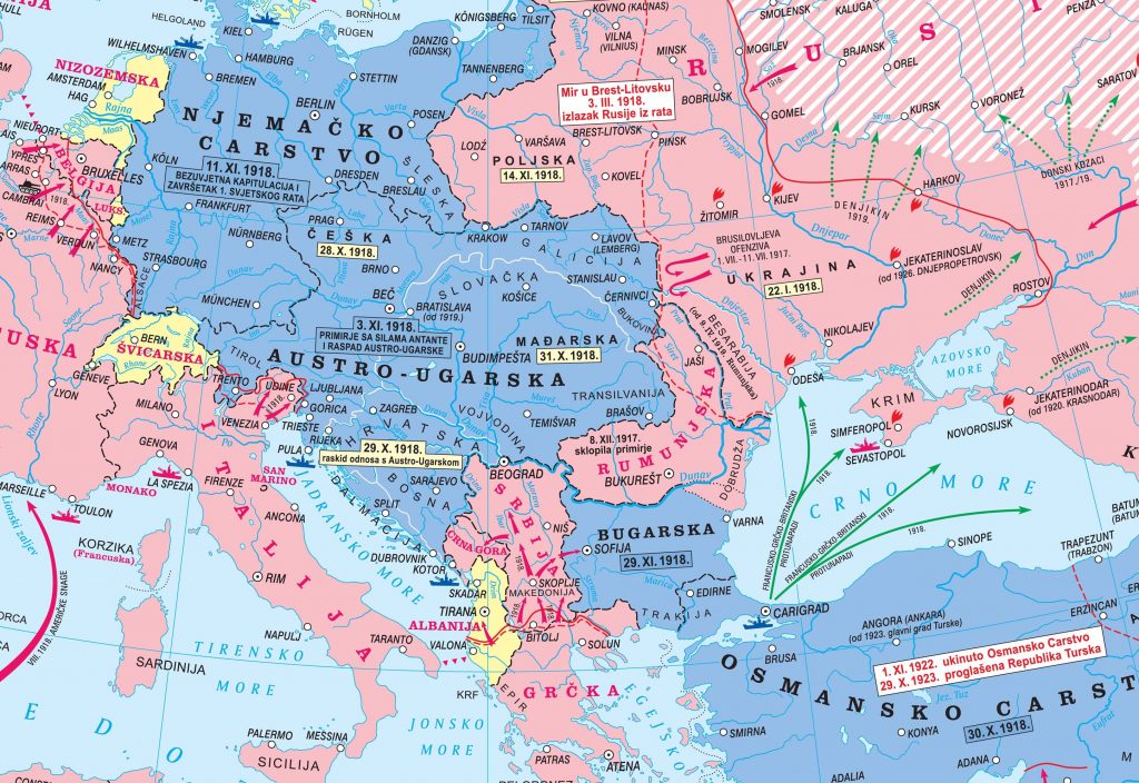 PRVI SVJETSKI RAT Hrvatska kolska Kartografija PRVI SVJETSKI RAT Hrvatska kolska Kartografija