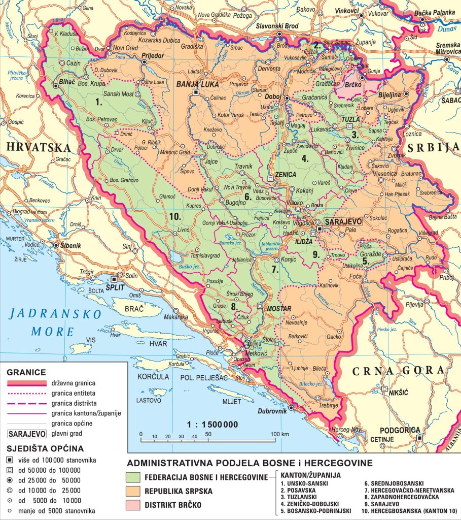 Bosna I Hercegovina Hrvatska školska Kartografija